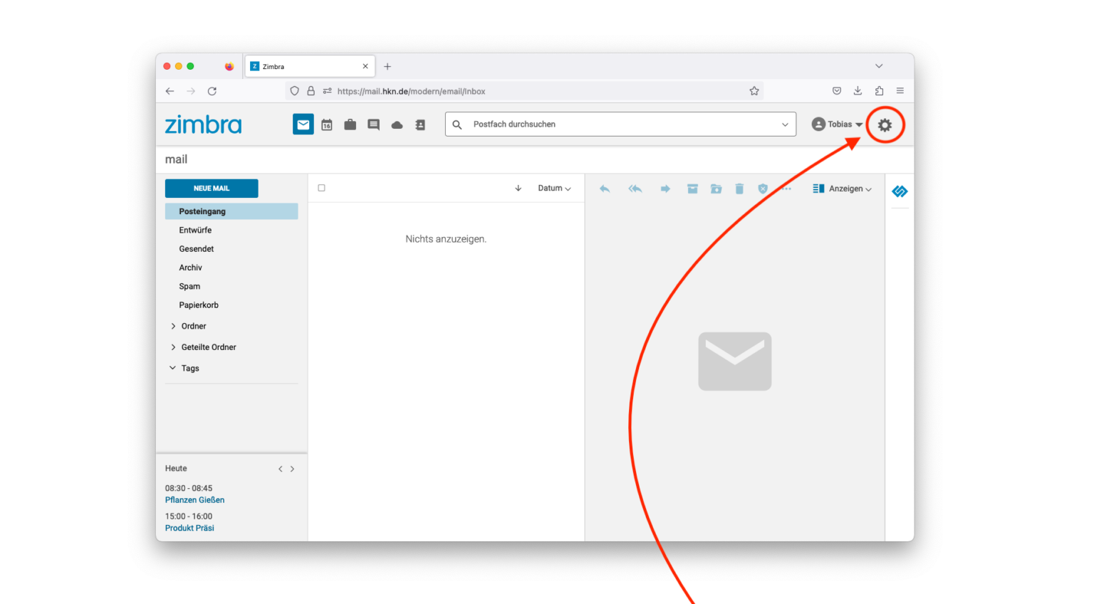Wie synchronisiere ich meinen Mac mit Zimbra (ohne 2FA)? Die HKN
